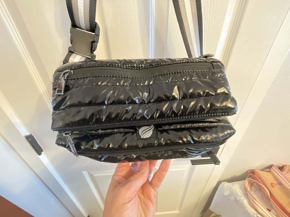 Think Royln The Original Bum Bag Black Patent Crossbody Puffer Bag
Fanny pack